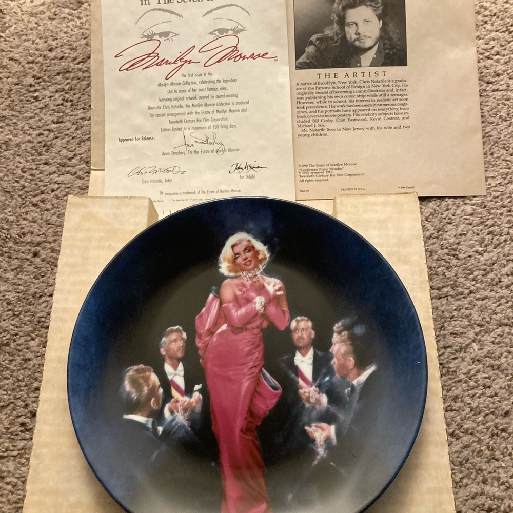 Marilyn Monroe Collectible Plate